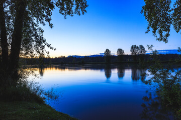 Calm river on a Summers night