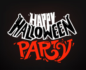 Happy Halloween party color vector logo