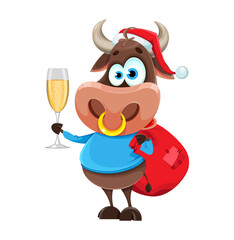 Cute bull, the symbol of Chinese New Year 2021