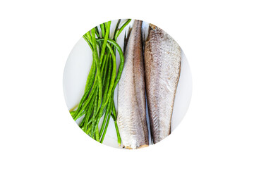 hake raw fish seafood ingredient serving size natural product top view place for text copy space  diet raw pescetarian