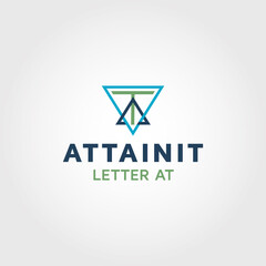 Letter AT Vector logo design template idea