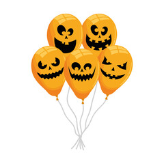 halloween balloons helium floating with faces