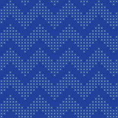 Vector cross stitch zig zag seamless pattern print background.