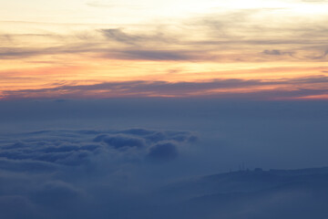 Sunset and clouds in Monte Grappa
