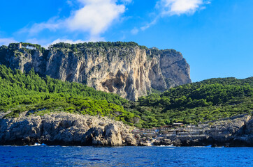 Fototapeta premium Magnificent landscapes of the island of Capri from the sea.