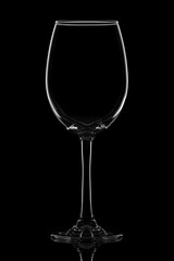 beautiful glass of wine on a black background