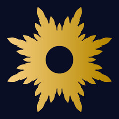 Art deco gold graphic element. Creative template in style of the 1920s for your design