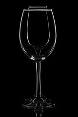 beautiful glass of wine on a black background