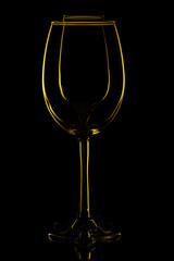 beautiful glass of wine on a black background