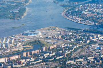 View of Nizhny Novgorod from the plane window