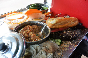 Workplace of a street food seller
