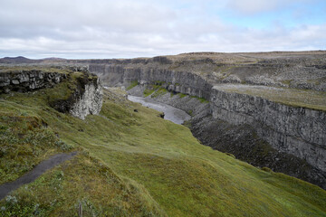 Selfoss waterfall near Dettifoss is located in Vatnajökull National Park in north of Iceland.