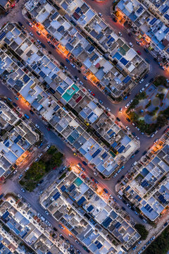 Aerial view of a residential  area in Malta, here St Pawl Ta Targa