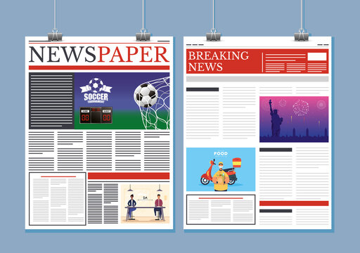 news papers communication hanging with clips