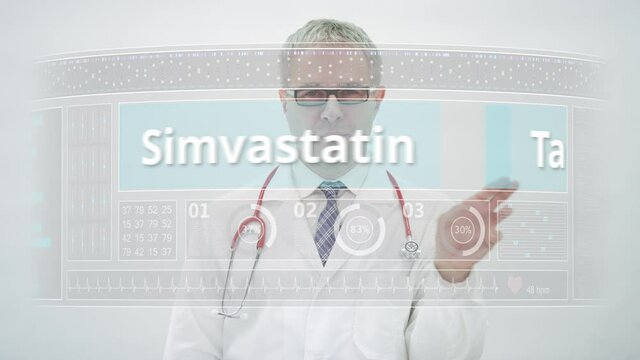 Doctor scrolls to TAMSULOSIN generic drug name on a touchscreen display