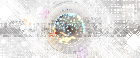 Obraz premium Abstract tech background. Futuristic technology interface