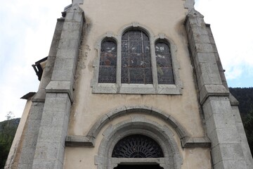 L'église catholique Saint Michel Chamonix vue de l'extérieur, ville de Chamonix, département de Haute Savoie, France