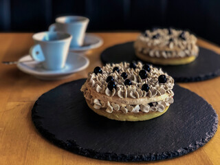 beautiful shortbread baskets with cream and blueberries
