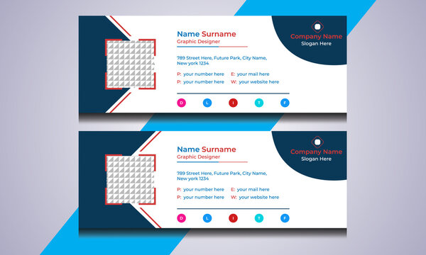 Modern email signature vector templates