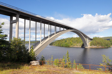 The Sando bridge is an 264 m long arch bridge crossing the Swedish Angerman river and was opened in...