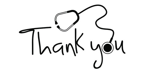 Thank you nurses. Slogan nurse day with stethoscope sign on 12 may. Medical health care. Thank you nurses sign. Fun vector quote. Hand drawn word for possitive inspiration and motivation quotes.