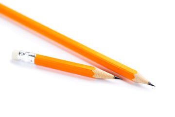 Yellow pencils isolated on white background