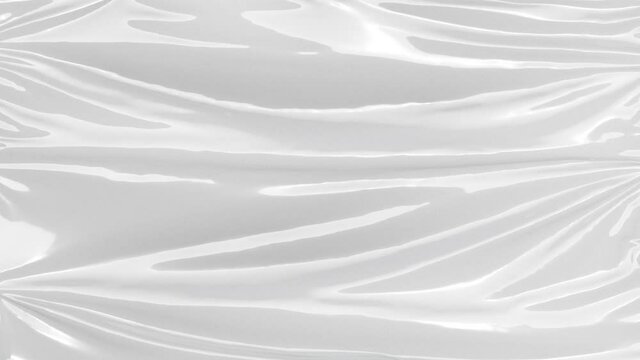 Blank цршеу crumpled plastic foil wrap overlay mockup, looped switch
