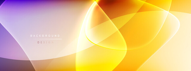 Vector abstract background - liquid bubble shapes on fluid gradient with shadows and light effects. Shiny design template for text