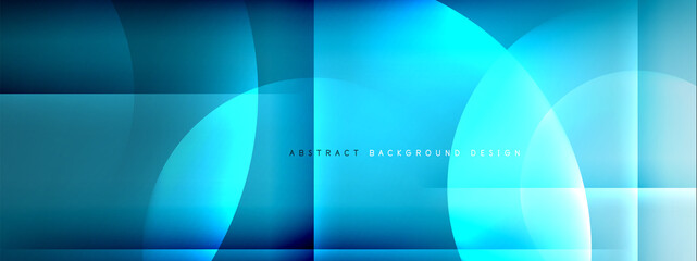 Vector abstract background - circle and cross on fluid gradient with shadows and light effects. Techno or business shiny design templates for text