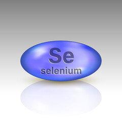 Selenium icon. mineral drop pill capsule.