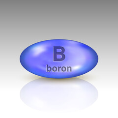 Boron icon. mineral drop pill capsule.