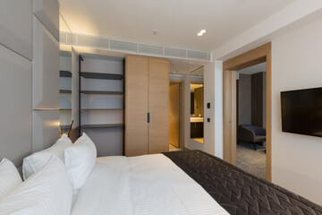 Interior of a luxury hotel bedroom