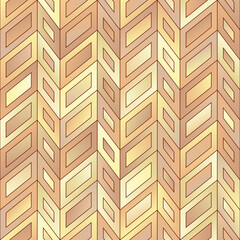 Geometrical Universal Abstract Seamless Pattern of Gradient Beige, Brown, Yellow Parallelograms.