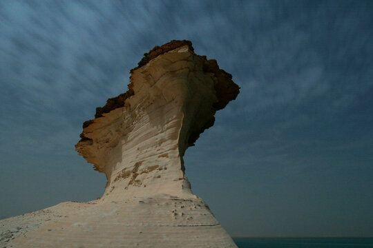 Wind generated landform in the moonlight