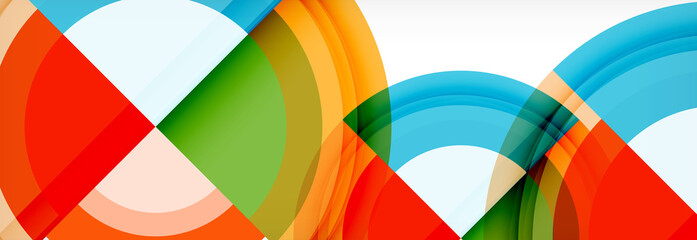 Fototapeta premium Round shapes, triangles and circles. Modern abstract background