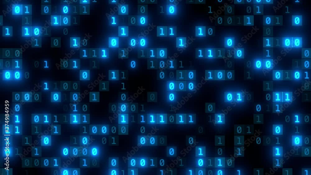 Wall mural digital data hi-tech background loop