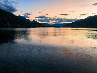 Sunset, Lake Wakatipu, Frankton-Queenstown Area, New Zealand	
