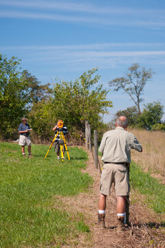 Land Survey Crew working in the field