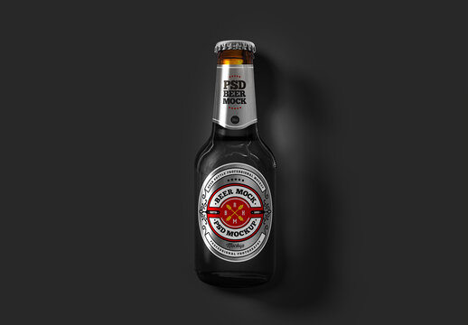 Oatmeal Stout Beer Bottle Brown Mockup
