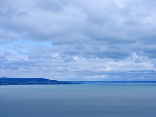 Fototapeta premium View on Balaton Lake and Balatonfured