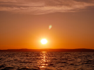 View on the Balaton Lake during sunset