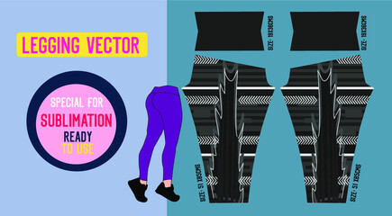 fitness leggings pants vector with mold and ready to use  