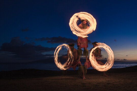 Traditional Hawaiian Fire Dancers