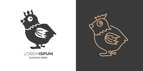 Dove logo design in white background.dove silhouette logo template vector illustration vintage minimal retro
 icon mono line for emblems, badges, labels template design element 5