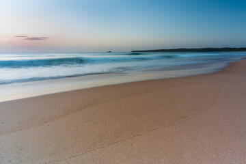Smooth and calming beach view with morning solitude