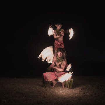 Traditional Hawaiian Fire Dancers
