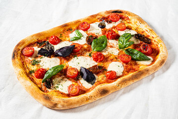 tasty pizza margaretha , top view