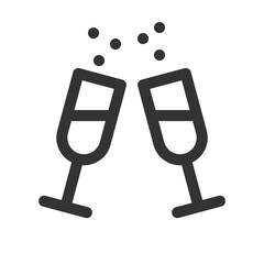 Alcohol drink icon. Wine glass line icon.