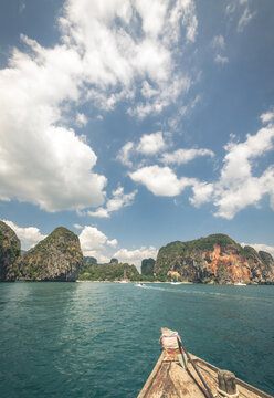 on the boat to Railey Beach