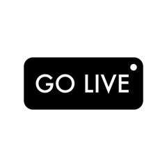 live streaming colorful square realistic isolated web button